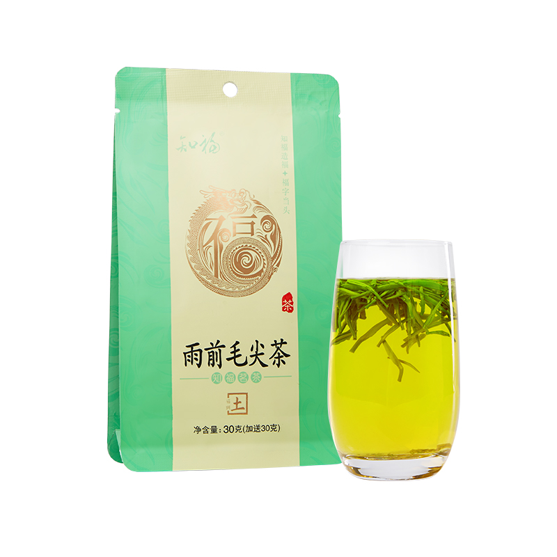 知福茶叶2024年新茶雨前毛尖绿茶嫩芽烘青茶叶高山绿茶袋装30G