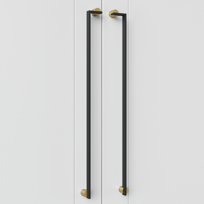 玻璃门拉手不锈钢有框大门拉手极细黑金配色实木门把手办公室酒店