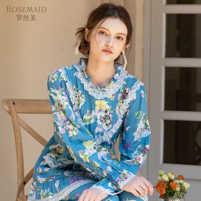 罗丝美2025秋季新款纯棉睡衣套装