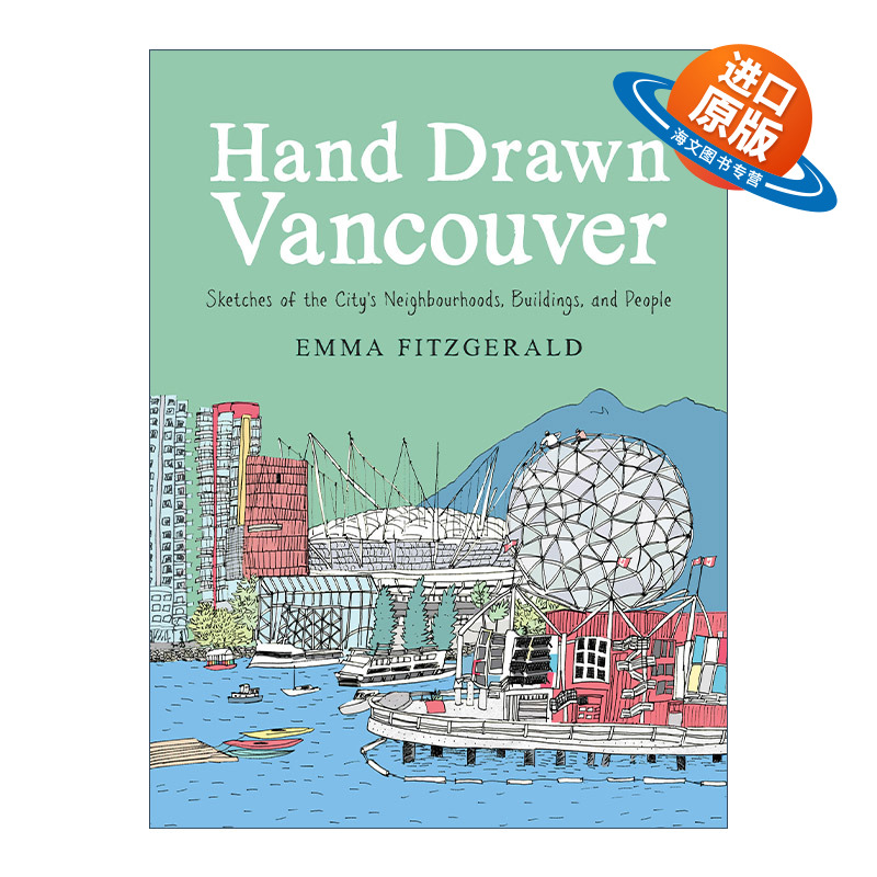 英文原版 Hand Drawn Vancouver 手绘温哥华 城市社区 建筑和人的素描画册 旅行 精装图册 英文版 进口英语原版书籍