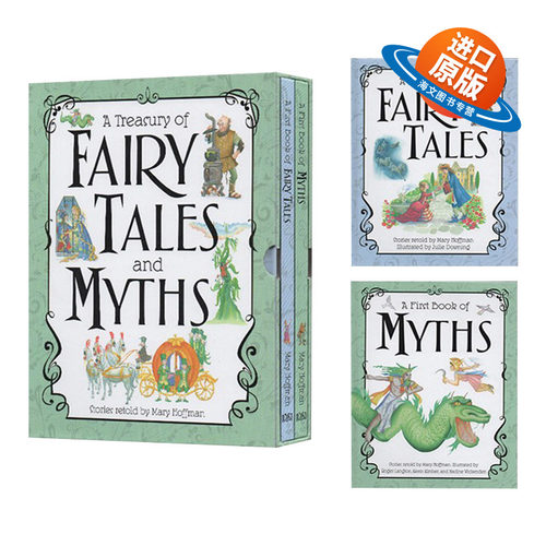 正版 英文原版绘本 A Treasury of Fairy Tales and Myths 2册礼盒装 精书装 DK儿童神话童话彩绘版图画故事书 进口儿童读物书