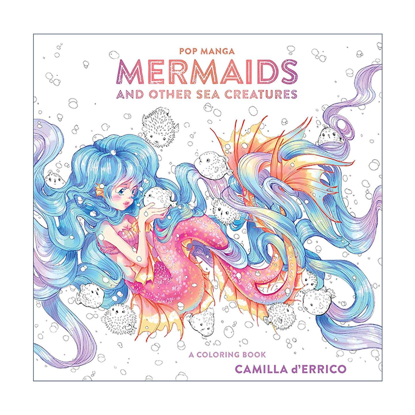 英文原版 Pop Manga Mermaids and Other Sea Creatures 流行漫画美人鱼与其他海洋生物涂色填色书 乔·舒斯特漫画大奖得主 动漫