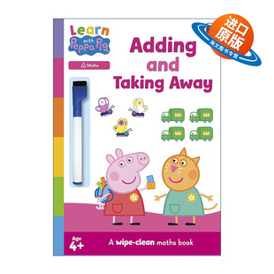 英文原版 Learn with Peppa Adding and Taking Away wipe-clean activity book 和小猪佩奇一起学简单加减法 可擦写活动书 进口