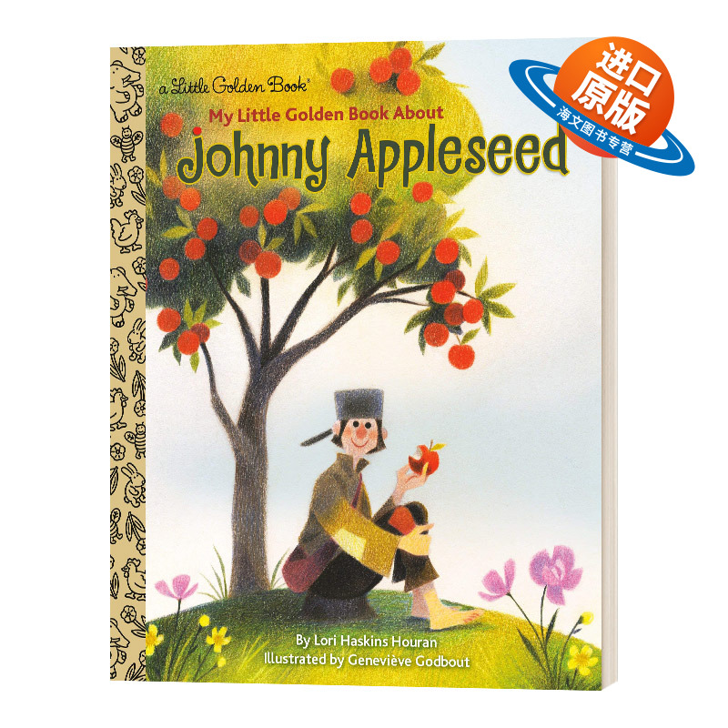 英文原版 精装 My Little Golden Book about Johnny Appleseed 苹果核约翰尼 精装小金书绘本 英文版 进口英语原版书籍儿童外文书