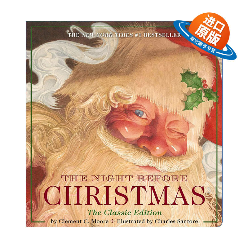 英文原版 The Night Before Christmas Oversized Padded Board Book 圣诞前夜 大开本纸板书 插画师Charles Santore 进口书籍