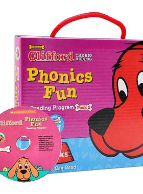 英文原版 Clifford Phonics Fun Box Set 2 大红狗自然拼读套装2 带光盘 英文版 进口英语原版书籍