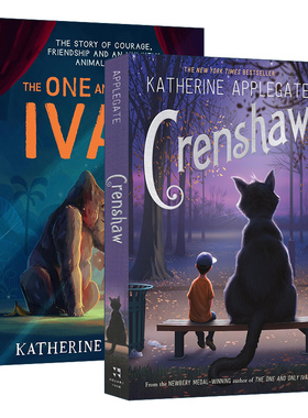 英文原版 Katherine Applegate 2册 独一无二的伊凡 一只叫克伦肖的猫 纽伯瑞金奖得主 英文版 进口英语原版书籍