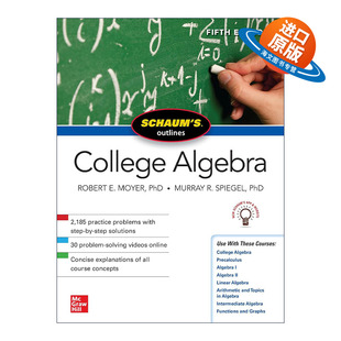 英文原版 Schaum's Outline of College Algebra 全美经典学习指导系列 大学代数 第5版 英文版 进口英语原版书籍