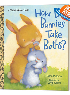 英文原版绘本 How Do Bunnies Take Baths Little Golden Book 兔子怎么洗澡 兰登书屋精装小金书 英文版 进口英语原版书籍