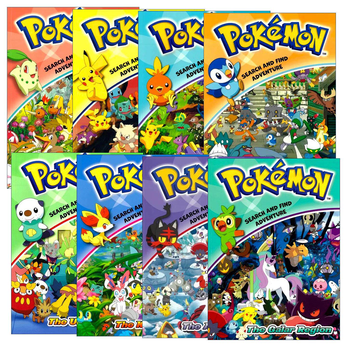 英文原版 Pokemon Search And Find Adventure 宝可梦历奇行动系列1-8册 儿童卡通动画益智游戏绘本 谜题、找不同 英文版 进口书籍
