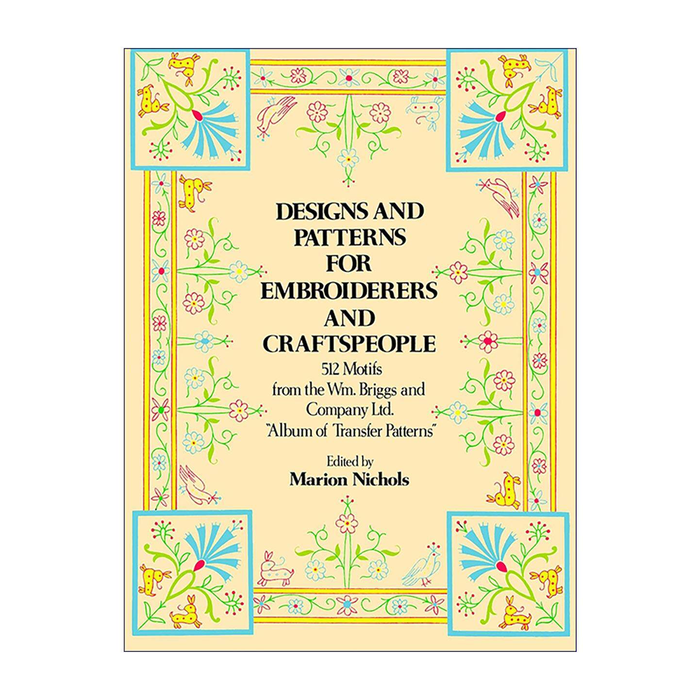 英文原版 Designs and Patterns for Embroiderers and Craftspeople 复古花卉边框刺绣线稿合集 布艺手作绣花拓印素材设计参考