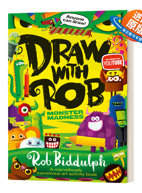 英文原版 Draw With Rob Moster Madness 和罗伯比达尔夫一起画画3 英文版 进口英语原版书籍儿童外文书
