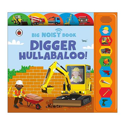 英文原版 Digger Hullabaloo 工地里的声音 小瓢虫儿童纸板标签发声书 英文版 进口英语原版书籍