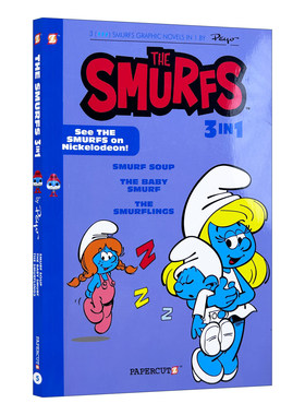 英文原版 The Smurfs 3-In-1#5 蓝精灵3合1#5 三个故事合辑 第5卷 全彩漫画 英文版 进口英语原版书籍儿童外文书