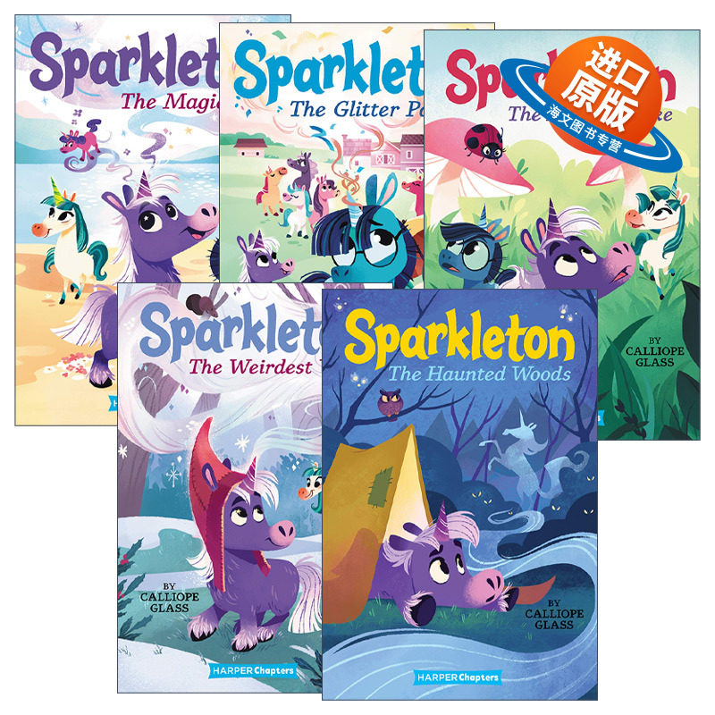 英文原版 Sparkleton 独角兽 5册套装 儿童奇幻故事章节小说 青少课外读物 英文版 进口英语原版书籍