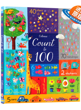 数到一百 英文原版 Usborne Count to 100 数字认知 尤斯伯恩 数学启蒙早教书英语绘本 亲子互动故事书课外读物 英文版进口书籍