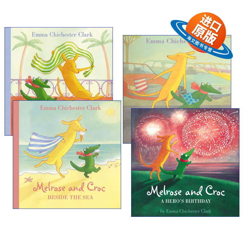 英文原版 Melrose and Croc 小黄狗和绿鳄鱼的故事系列4册 Emma Chichester Clark经典绘本 英文版 进口英语原版书籍