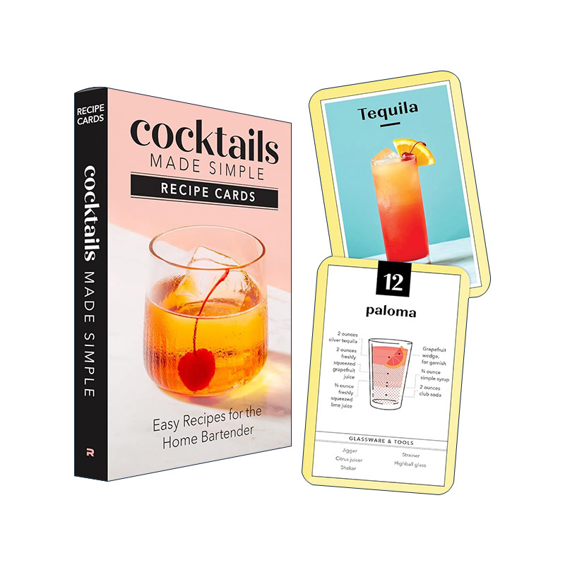 英文原版 Cocktails Made Simple Recipe Cards 鸡尾酒调制简单食谱卡 家庭调酒师的经典手工配方 英文版 进口英语原版书籍