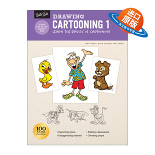 基础知识 Cartooning the Learn 英文原版 学习漫画 英文版 漫画1 绘画 cartooning 书籍 进口英语原版 basics Drawing
