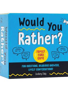 英文原版 Would You Rather Family Card Game 你愿意吗 家庭纸牌游戏 脑筋急转弯 儿童益智谜题游戏活动书 亲子互动 英文版