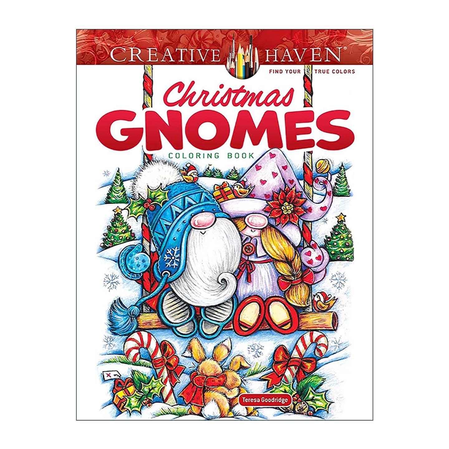 英文原版 Creative Haven Christmas Gnomes Coloring Book 创意保护区 圣诞精灵 填色涂色书 节日庆祝 英文版 进口英语原版书籍