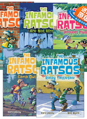 英文原版 The Infamous Ratsos 声名狼藉的拉索系列5册 儿童幽默故事绘本 章节桥梁故事书 Matt Myers 英文版 进口英语原版书籍