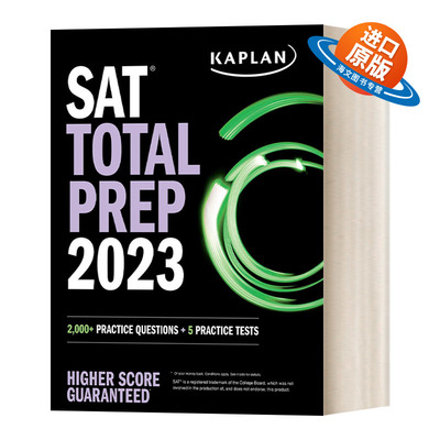 英文原版 SAT Total Prep 2023 卡普兰SAT备考2023 2000+的练习题 5套测试题 英文版 进口英语原版书籍