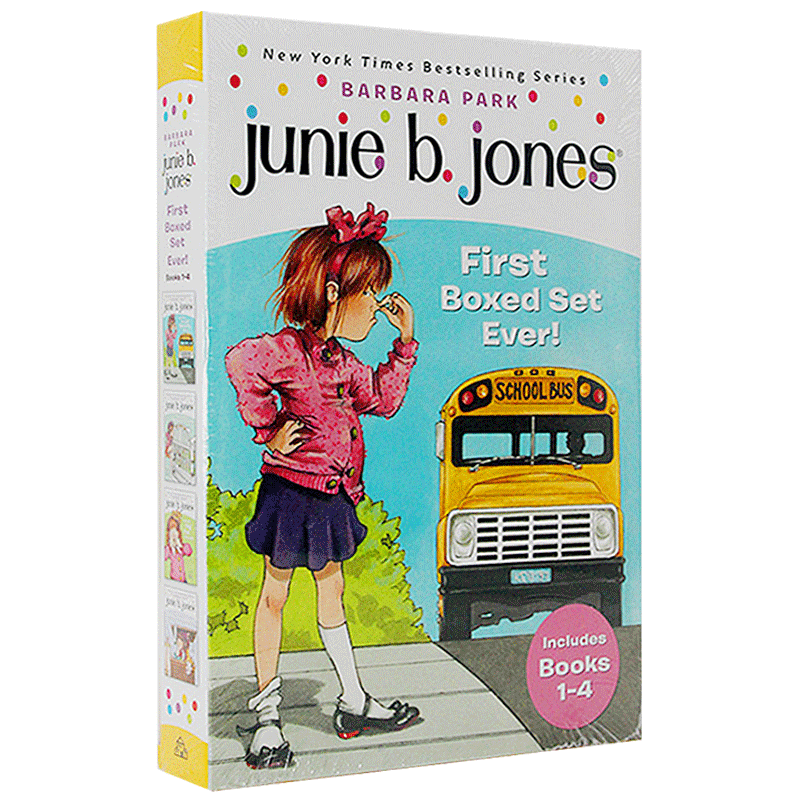 正版朱尼琼斯系列套装1-4册英文原版 Junie B. Jones’s First Boxed Set Ever初级章节书桥梁书儿童英语读物英文版进口书籍-封面