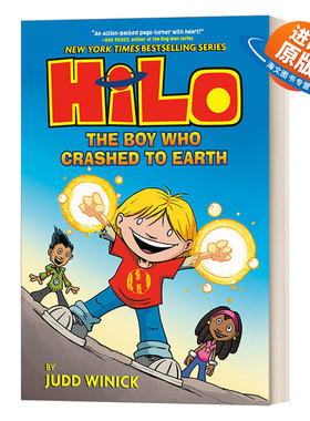 英文原版 Hilo 1 The Boy Who Crashed to Earth 希罗1 精装儿童漫画 英文版 进口英语原版书籍