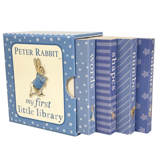 正版 彼得兔我的小小图书馆 英文原版绘本 Peter Rabbit  My First Little Library 儿童进口启蒙认知纸板书 单词数字形状颜色