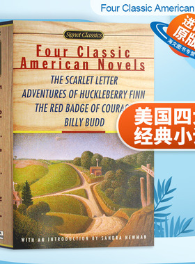 正版 美国四大经典小说 英文原版 Four Classic American Novels 红字 哈克贝利费恩历险记 红色勇气勋章 水手比利巴德 进口书籍