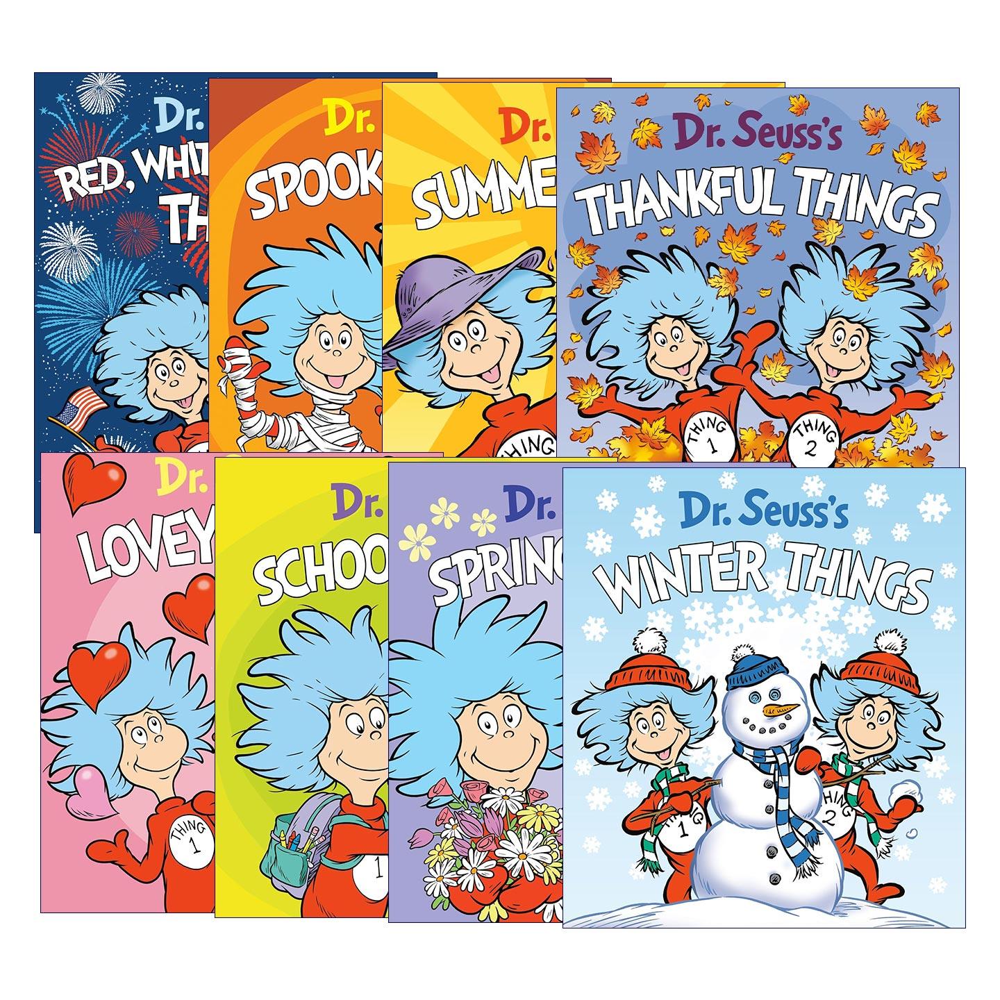 英文原版 Dr. Seuss's Things 苏斯博士的东西系列8册 儿童英语启蒙早教纸板书 撕不烂 低幼适龄版图画书 帽子里的猫主角 英文版