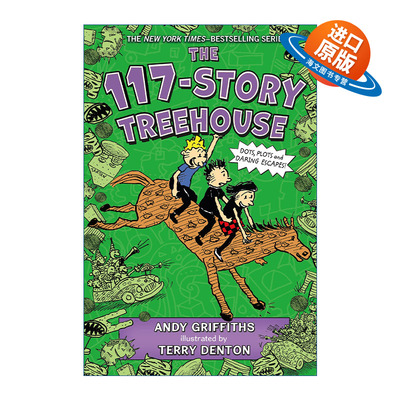 英文原版 The 117-Story Treehouse: Dots  Plots & Daring Escapes! 小屁孩树屋历险记117层树屋故事 英文版 进口英语原版书籍