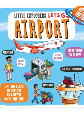 英文原版 Little Explorers Let's Go Airport 小小探险家 机场 儿童纸板翻翻书 英文版 进口英语原版书籍