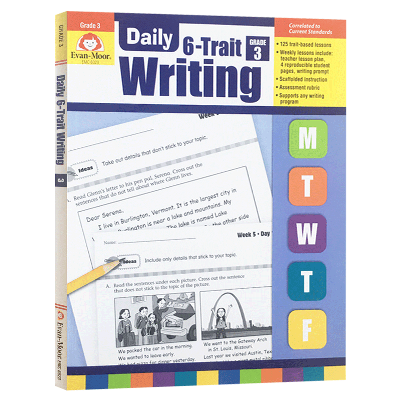 每日练习系列 系统写作三年级 完整版 英文原版 Daily 6 Trait Writing Grade 3 美国加州小学英语教辅 英文版进口英语书籍