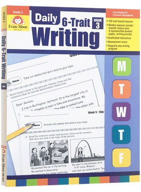 每日练习系列 系统写作三年级 完整版 英文原版 Daily 6 Trait Writing Grade 3 美国加州小学英语教辅 英文版进口英语书籍