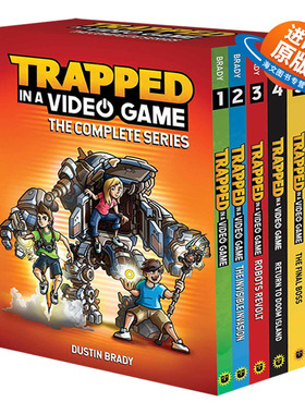 英文原版 Trapped in a Video Game: The Complete Series 陷入电子游戏困境5册套装 儿童科幻冒险英语章节书 英文版 进口英语书籍