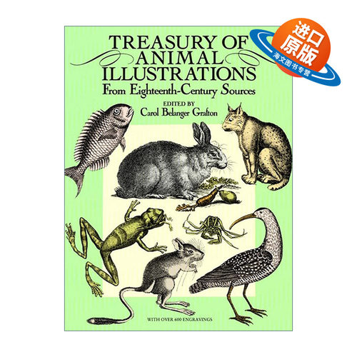 英文原版 Treasury of Animal Illustrations 18世纪动物图鉴 插图 Carol Grafton 英文版 进口英语原版书籍