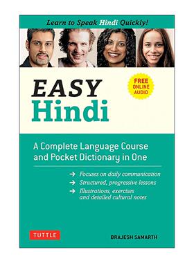 原版 Easy Hindi 简易印地语教程与袖珍词典 含在线音频 进口原版书籍