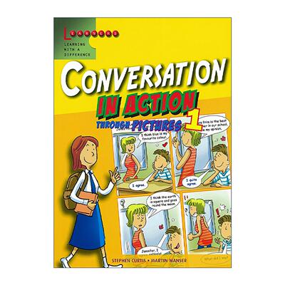 英文原版 Conversation in Action Through Pictures 1 学乐画中画 对话卷1 漫画词汇书 英文版 进口英语原版书籍