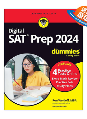 英文原版 SAT Prep 2024 for Dummies With Online Practice 美国SAT备考指南 含在线练习 英文版 进口英语原版书籍
