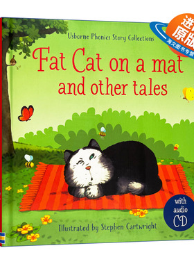 英文原版 精装 Fat cat on a mat and other tales with CD - Phonics Readers 肥猫动物故事 自然拼读 英文版儿童外文书