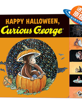英文原版 Happy Halloween  Curious George Tabbed Board Book 好奇猴乔治 万圣节快乐 大开异形纸板书 英文版 进口英语原版书籍