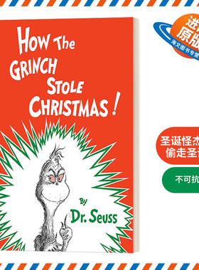 英文原版 How the Grinch Stole Christmas 圣诞怪杰如何偷走圣诞节 苏斯博士 精装 英文版 进口英语原版书籍