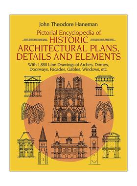 英文原版 Pictorial Encyclopedia of Historic Architectural Plans Details and Elements 历史建筑平面图 细节和元素的图解百科