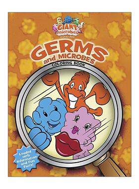 英文原版 GIANTmicrobes--Germs and Microbes Coloring Book 巨大的微生物 细菌 儿童科普百科涂色着色书 疾病形成原因 英文版
