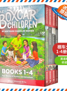 棚车少年英文原版小说1-4册全套 The Boxcar Children Books 美国中小学儿童读物课外阅读英语章节桥梁书籍 搭神奇的树屋