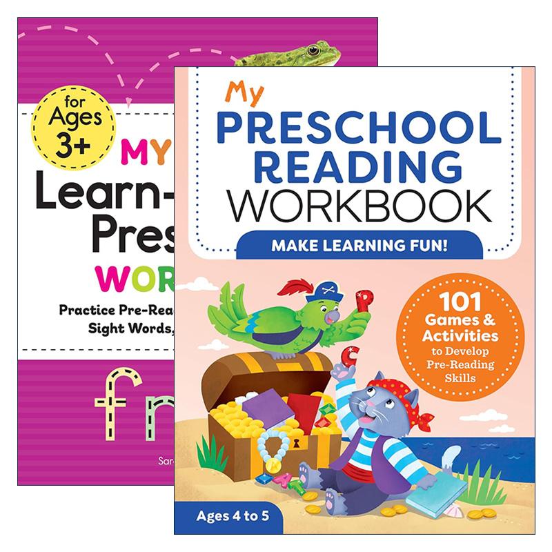 英文原版 My Workbook 我的学前阅读系列2册 自然拼读 视觉词 简单故事/迷宫 高频词积累 英文版 进口英语原版书籍