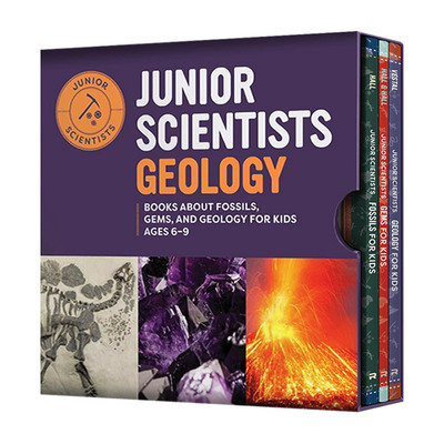 英文原版 Junior Scientists Geology Box Set 初级科学家系列地质学3册盒装套装 化石 宝石 儿童自然科普百科 进口英语原版书籍