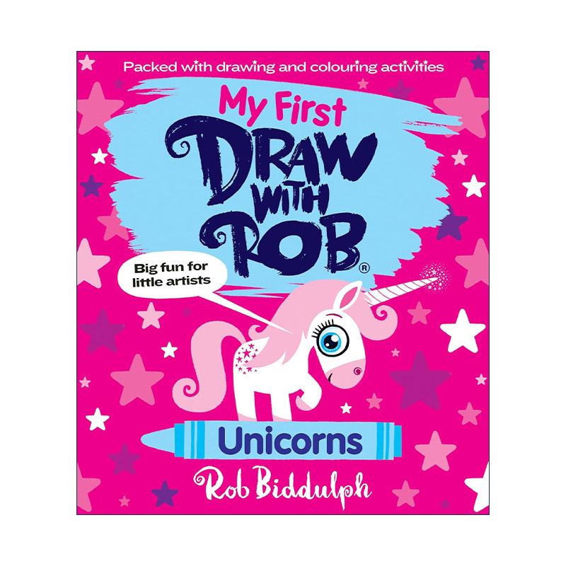 英文原版 My First Draw With Rob Unicorns 和罗伯比达尔夫一起画画 可爱独角兽 英文版 进口英语原版书籍